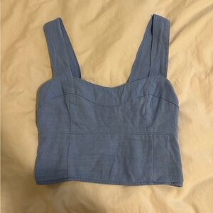 Abercrombie & Fitch Blue Linen Crop Top